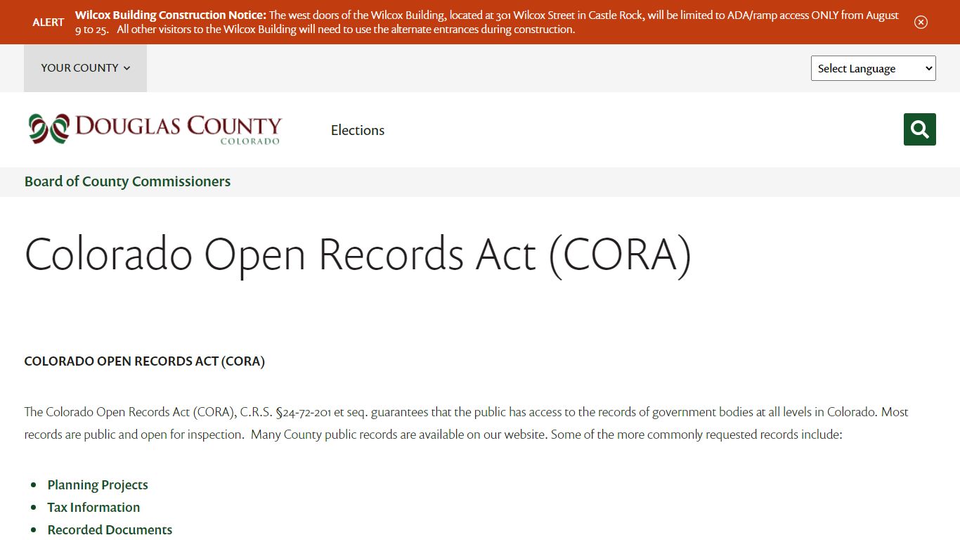 Open Records - Douglas County Government